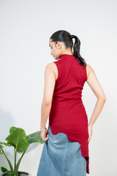 WINE DRAPE Bodycon Mini Dress
